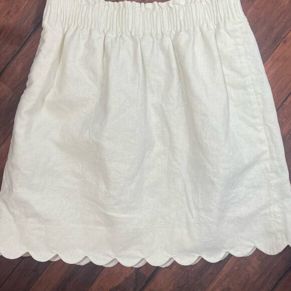 J. Crew Scalloped Hem Skirt Linen Blend Size 2 - Picture 2 of 6